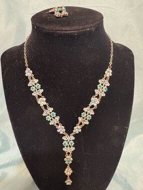 Vintage Designer VCLM Blue necklace with earrings and 2 bracelets